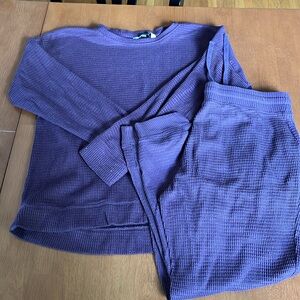 Waffle knit jogger set